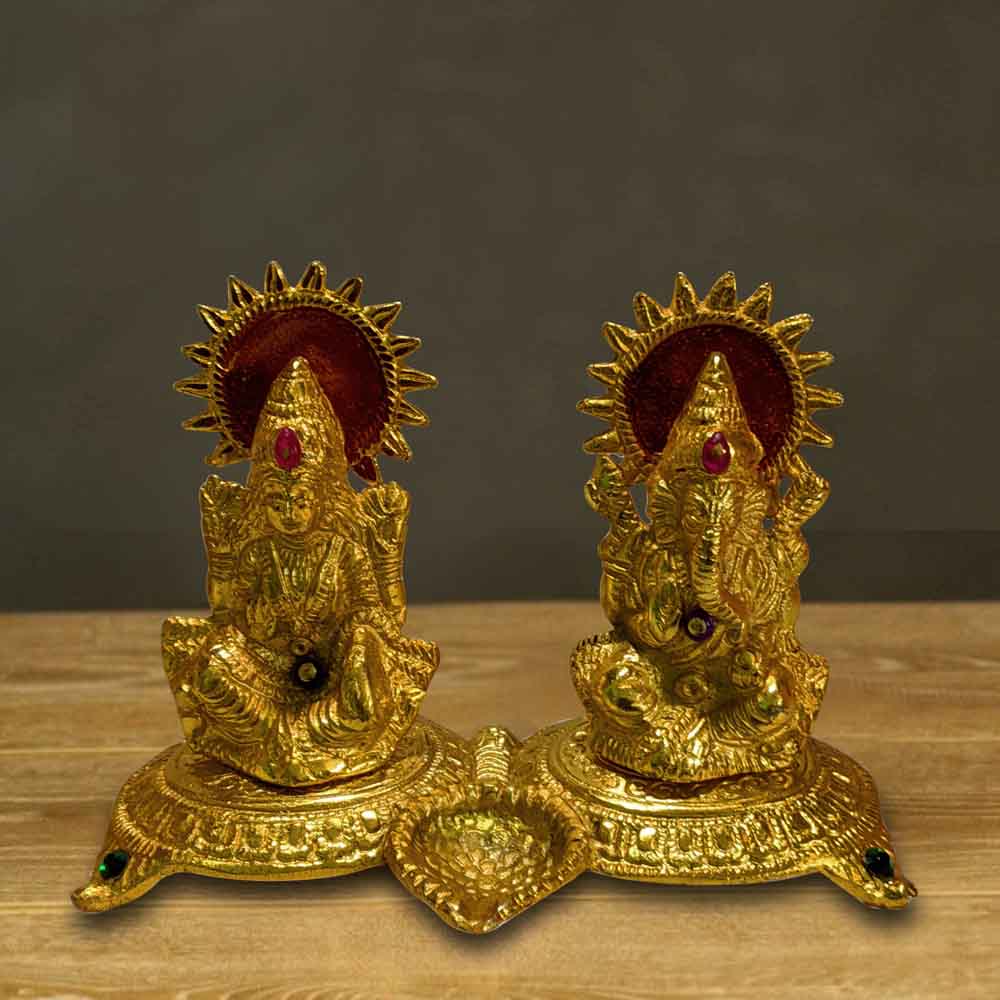 Lakshmi Ganesha Statue with Deepak